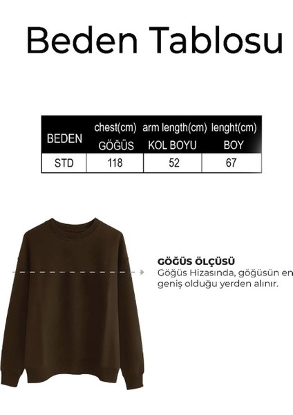 Kadın Premium Kumaş Baskılı Içi Şardonlu Oversize Sweatshirt fiyatları