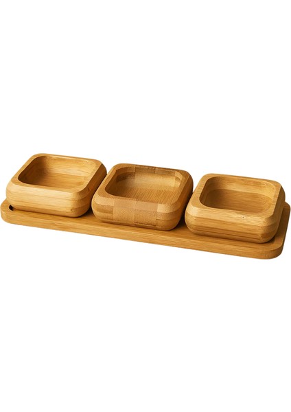 Standlı Bambu Çerezlik, 3'lü Kare Çerezlik, Ikramlık ve Sunumluk Seti Takımı, 9 cm Çap, 1 Set fiyatları