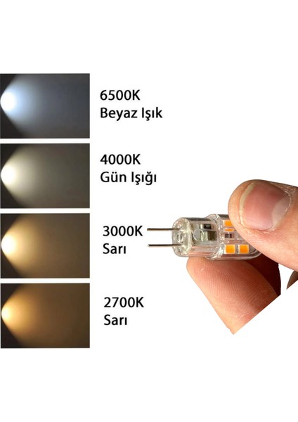 (5 adet) OSAKA 2W Sarı Işık (3000K) G4 Duylu LED Kapsül Ampul fırsatları