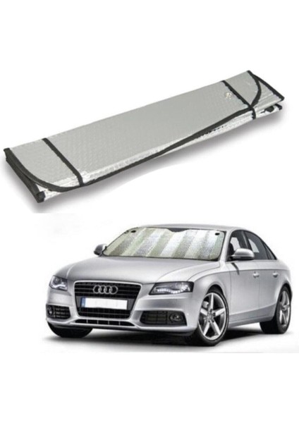 Araba Ön Atamarket-Güneşliği Vantuzlu Alüminyum Katlanabilir Güneşten Koruyucu Güneşlik 130X60 cm