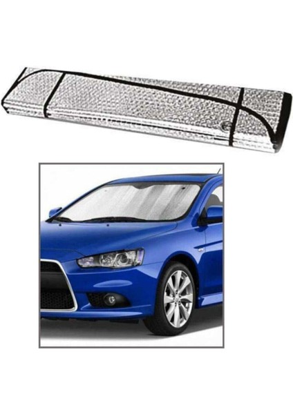 Araba Ön Atamarket-Güneşliği Vantuzlu Alüminyum Katlanabilir Güneşten Koruyucu Güneşlik 130X60 cm