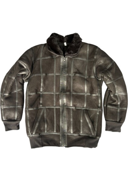 Özel Üretim Patchwork Kürk-Süet Gerçek Deri Çocuk Mont 5-6 Yaş