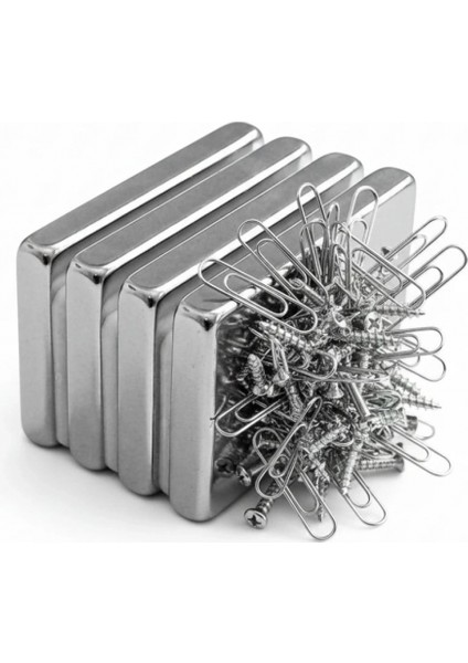 1 Adet 40x20x5mm Neodyum Magnet Güçlü N35 Mıknatıs Köşeli Nikel Kaplama fiyatları