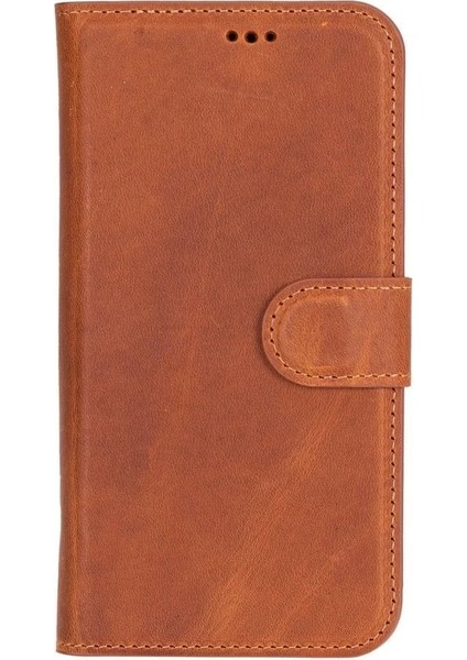 Apple iPhone 16 Uyumlu, Hakiki Deri, El Yapımı, Cüzdanlı Kılıf, Karamel fırsatları