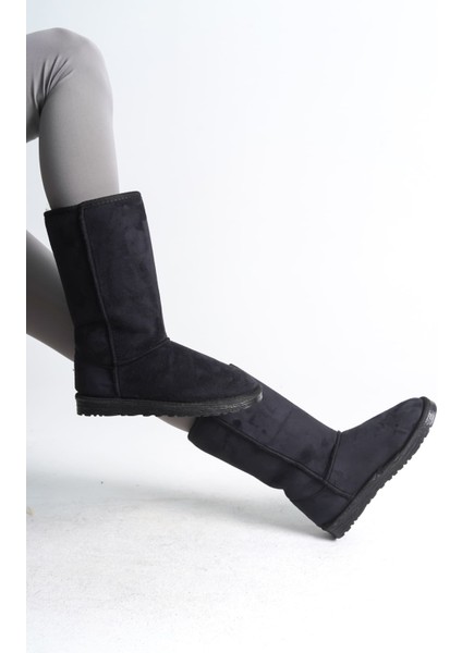 Freya Bağcıksız Düz Taban Içi Kürklü Süet Kadın Bot Sst - Siyah fiyatları