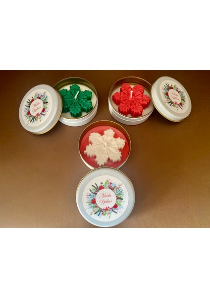 Hediyelik Teneke Kutuda %100 Doğal Vegan Soya Wax Kar Tanesi Mum fiyatları