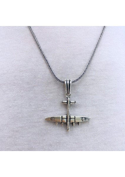 Gümüş Uçak Detaylı Erkek Kolye fiyatları