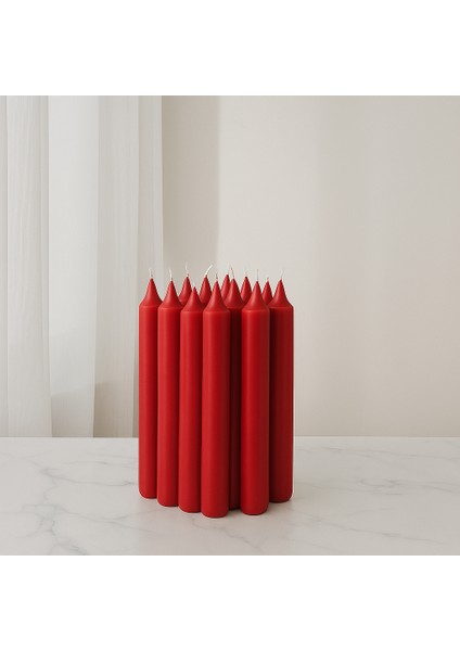 Kyandoru - Jubla Serisi Siyah Şamdan Mumu (10'lu Paket), 22 Cm, +/- 6,5 Saat, Kokusuz, Şık, Kaliteli