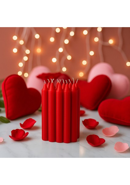 Kyandoru - Jubla Serisi Siyah Şamdan Mumu (10'lu Paket), 22 Cm, +/- 6,5 Saat, Kokusuz, Şık, Kaliteli