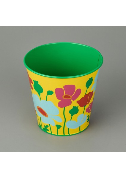 Çiçek Baskılı Saksı - Asorti - 15 cm modelleri