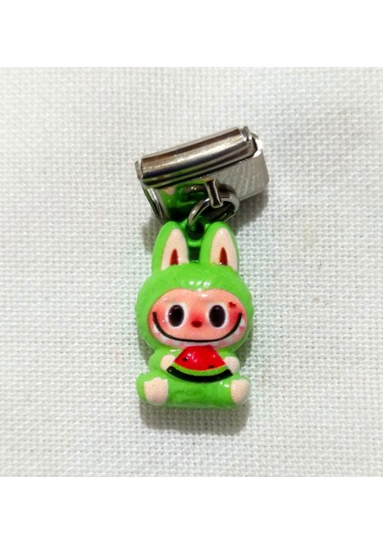 Labubu Figürlü Charm – Italyan Bilezik Uyumlu Paslanmaz Çelik