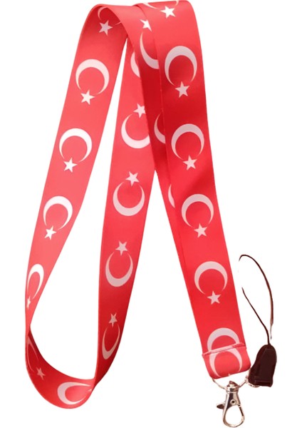 Türk Bayrağı Boyun Askı Ipi ve Telefon Askısı + Kartlık