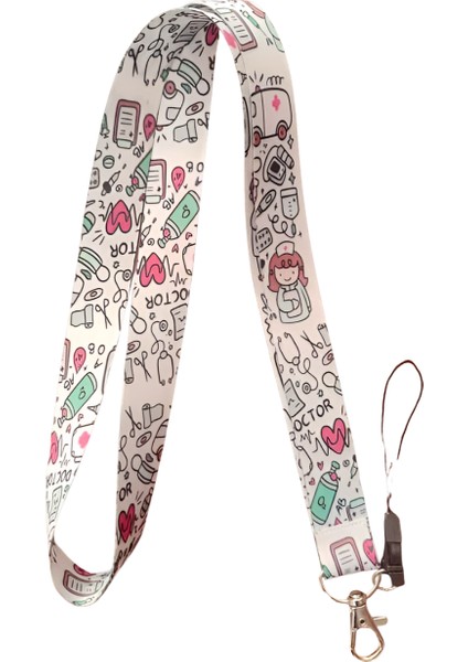 Hastane Doktor Hemşire Boyun Askı Ipi ve Telefon Askısı + Kartlık