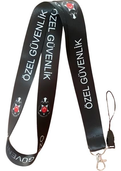 Özel Güvenlik Desenli Boyun Askı Ipi ve Telefon Askısı + Kartlık