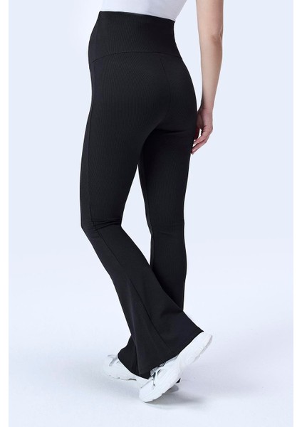 Imaj 367 Siyah Renk Toparlayıcı ve Extra Esnek Etkili Yüksek Bel Ispanyol Paça Hamile Tayt modelleri