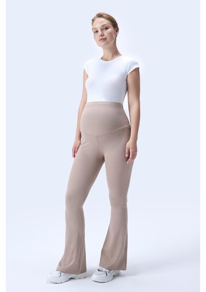 Imaj 367 Bej Renk Toparlayıcı ve Extra Esnek Etkili Yüksek Bel Ispanyol Paça Hamile Tayt fırsatları
