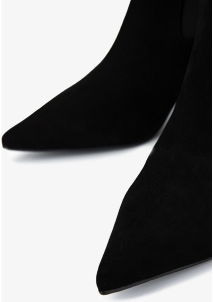 Kadın Hakiki Deri Siyah Topuklu Bot 1130 1093 Bn Bot SK25-26 Syh Suet/syh Kroko modelleri