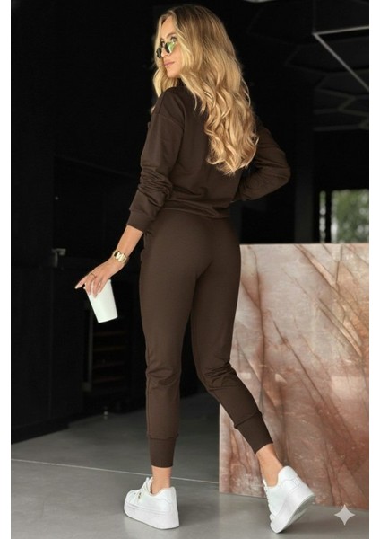 Kadın Uzun Kollu V Yakalı Viskon Iki Iplik Bluz ve Pantolon Ikili Takım fiyatları