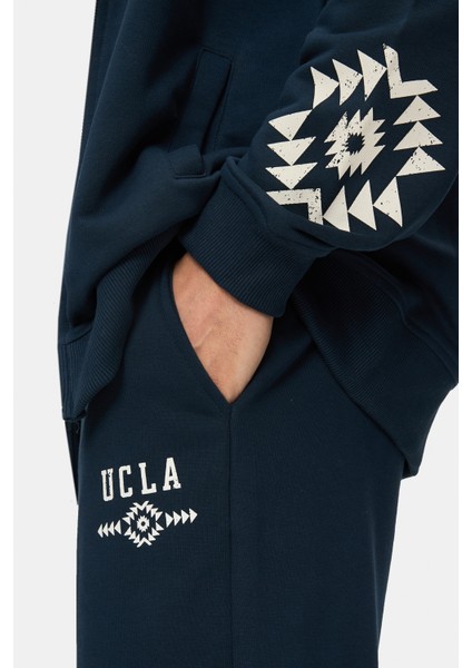 Madoc Lacivert Daralan Kesim Paçası Lastikli Baskılı Standard Fit Erkek Eşofman Alt fiyatları