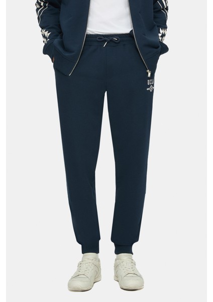 Madoc Lacivert Daralan Kesim Paçası Lastikli Baskılı Standard Fit Erkek Eşofman Alt modelleri