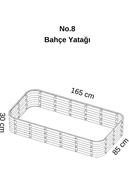 Modüler Yükseltilmiş Bahçe Yatağı Yükseltilmiş Sebze Yatağı No:8 (165X85) Bej