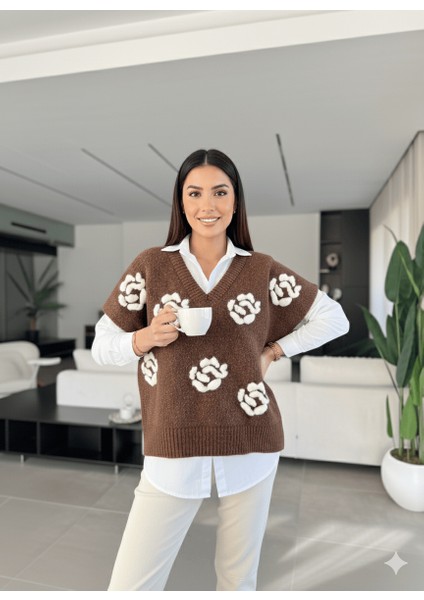 Kadın Çiçek Desenli Süveterli Gömlek Takım fiyatları