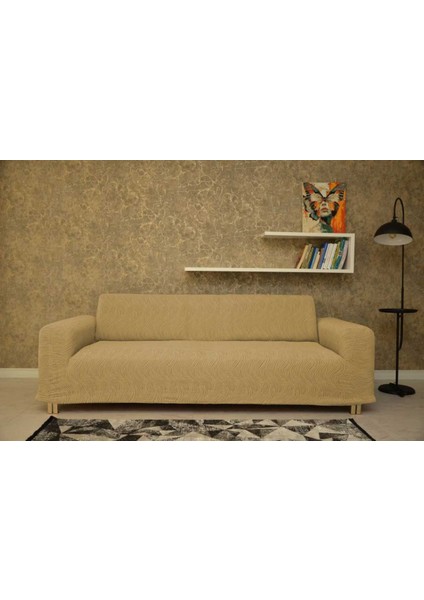 Koltuk Örtüsü Giydirmeli 3+3+1+1 Jakar Likralı Şampanya modelleri