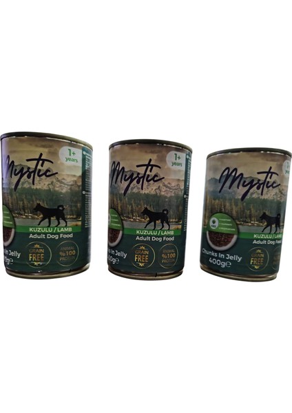 Mystic Köpek Konserve Kuzu Etli 400 gr ( 3 Adet )