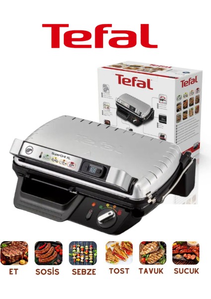 Optigrill+ 4 Porsiyon Kapasiteli 2000 Watt 6 Programlı Barbekü Izgara ve Tost Makinesi - Inox+Mutfak Tartısı Hediyeli