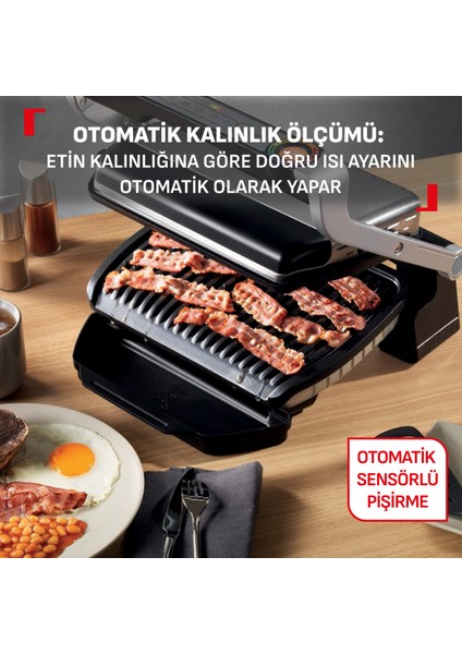 Optigrill+ 4 Porsiyon Kapasiteli 2000 Watt 6 Programlı Barbekü Izgara ve Tost Makinesi - Inox+Mutfak Tartısı Hediyeli indirimleri