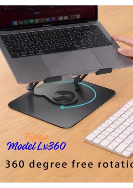 Model LX360 Ayarlanabilir Katlanabilir 360 Derece Dönen Metal Notebook Laptop Yükseltici Stand