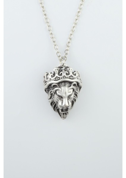 Aslan Kral Gümüş Kaplama Düz Zincir Kolye