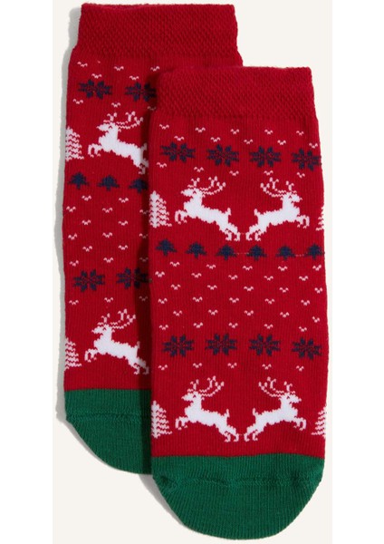 Kız Bebek Yılbaşı Temalı Dikişsiz 2'li Pamuklu Uzun Çorap G3994A5NS fiyatları