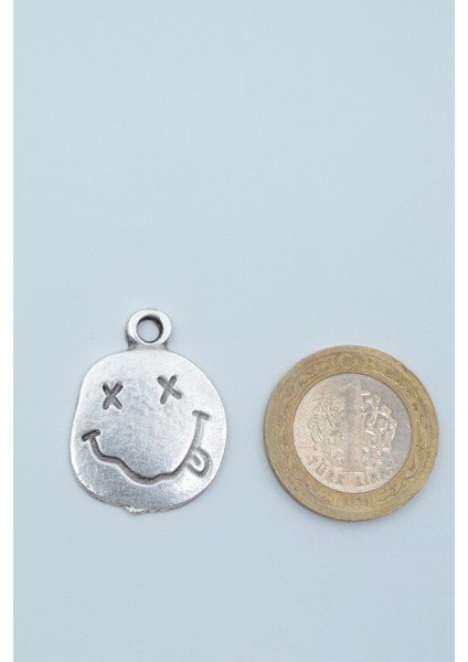 Nirvana - Gülen Yüz Gümüş Kaplama Düz Zincir Kolye fırsatları