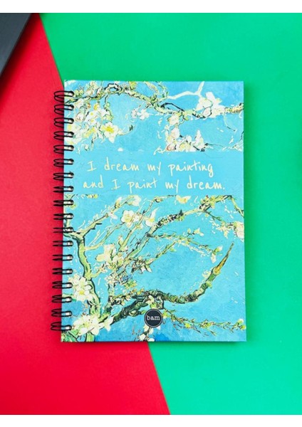 Van Gogh Badem Çiçeği Tasarımlı Spiralli Defter 1281