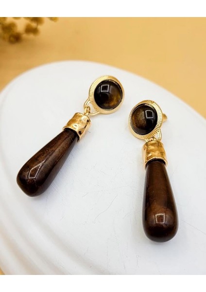 Kahverengi Damla Model Küpe fiyatları