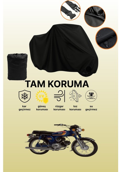 Siyah Yamaha Yb 100 Uyumlu Motor Branda, Koruyucu Örtü, Motosiklet Brandası