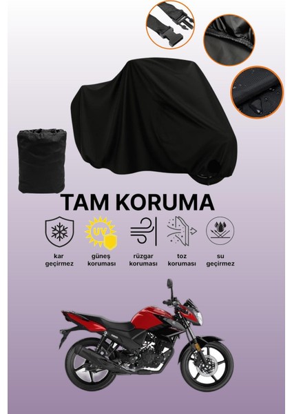 Siyah Yamaha Ys 125 Uyumlu Motor Branda, Koruyucu Örtü, Motosiklet Brandası