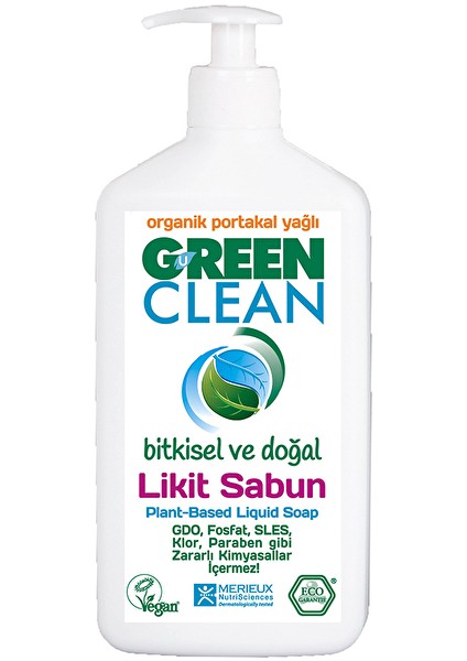 4 Adet Green Clean Bitkisel Likit Sabun 500 ml