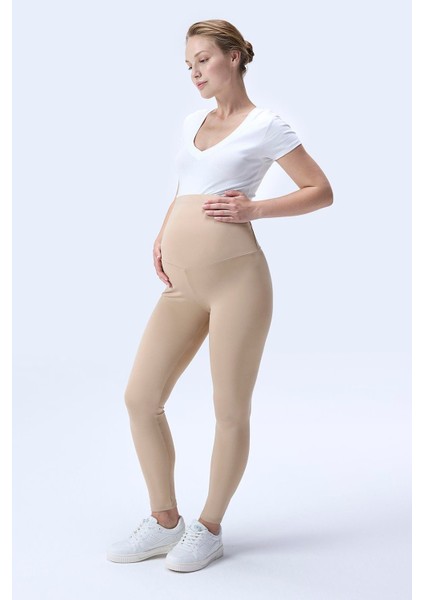 Imaj 344 Bej Renk Toparlayıcı ve Extra Esnek Etkili Yüksek Bel Hamile Tayt