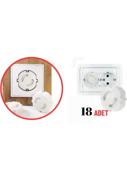 Priz Kapağı, Bebek ve Çocuk Güvenlik Koruma Piriz Kapatıcı, Priz Koruyucu - 18 Adet