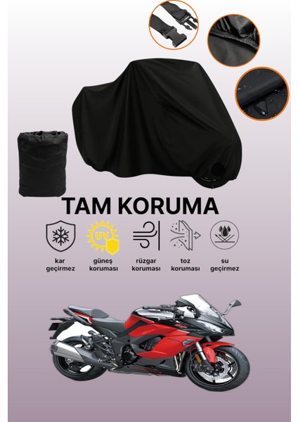 Siyah Kawasaki Ninja 1000 Sx Uyumlu Motor Branda, Koruyucu Örtü, Motosiklet Brandası