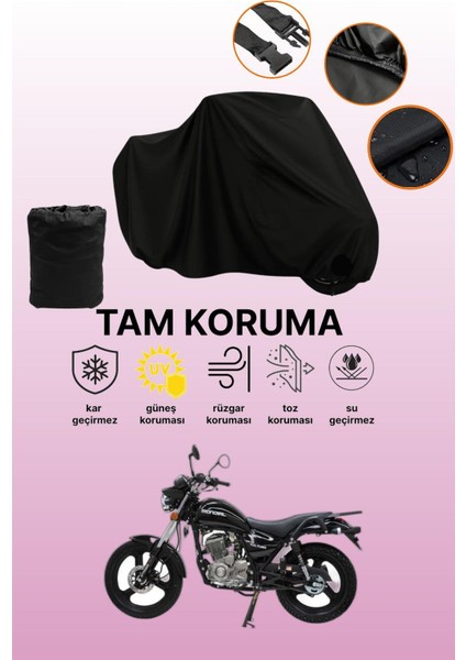 Siyah Mondial 125 Vulture I Uyumlu Motor Branda, Koruyucu Örtü, Motosiklet Brandası