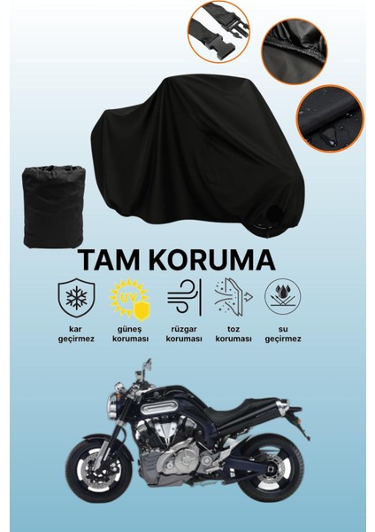 Siyah Yamaha Mt-01 Uyumlu Motor Branda, Koruyucu Örtü, Motosiklet Brandası