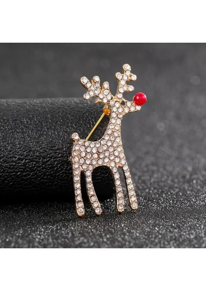 Yeni Yıl Geyik Broş Gold Renkler modelleri