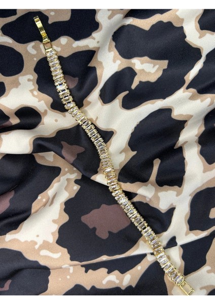 Zirkontaşlıbaget Su Yolu Çelik Bileklik - Gold