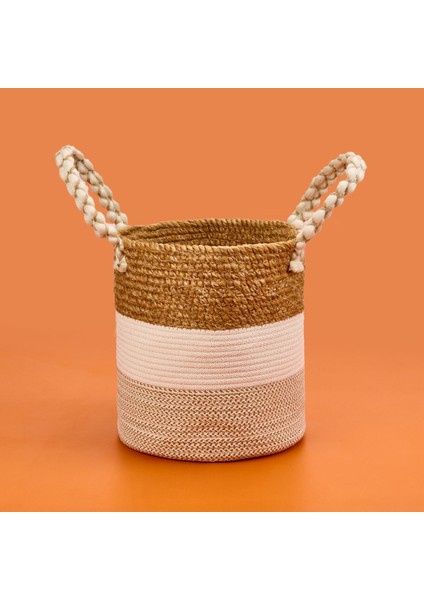 Living Boho Style Büyük Örgü Sepet - Renkli - 25X25 cm fiyatları