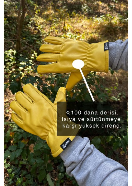Gerçek Dana Derisi Sarı Erkek Eldiven – Dayanıklı Iş ve Outdoor Kullanımına Uygun fiyatları