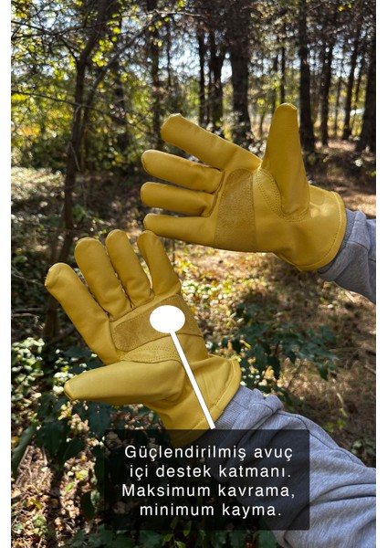 Gerçek Dana Derisi Sarı Erkek Eldiven – Dayanıklı Iş ve Outdoor Kullanımına Uygun modelleri