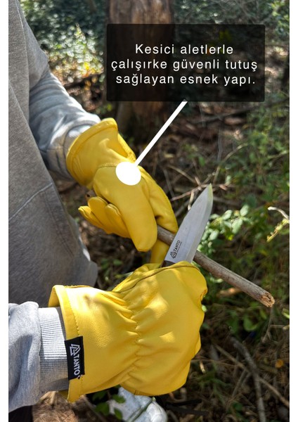 Gerçek Dana Derisi Sarı Erkek Eldiven – Dayanıklı Iş ve Outdoor Kullanımına Uygun fırsatları